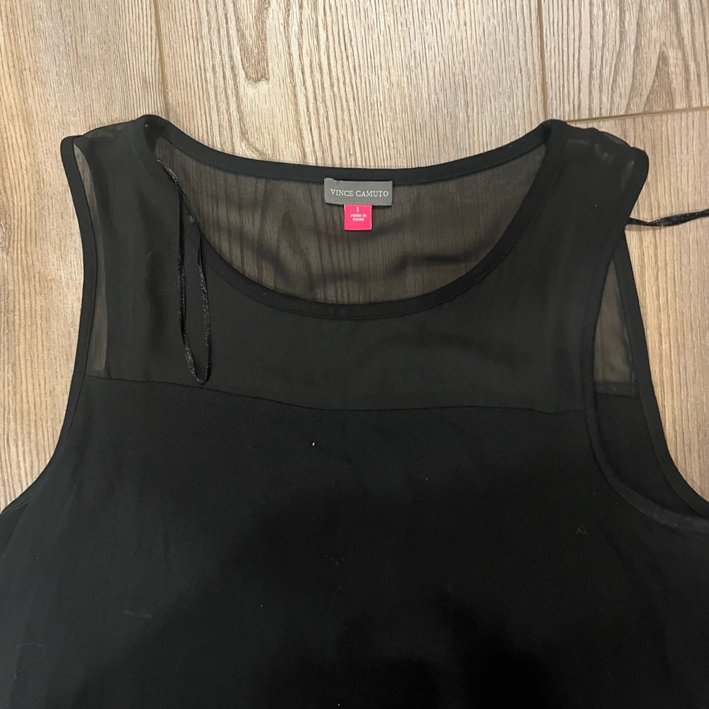 Vince Camuto Black Layered Sleeveless Blouse